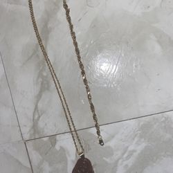 Gold Bracelet And Buddha Chain 