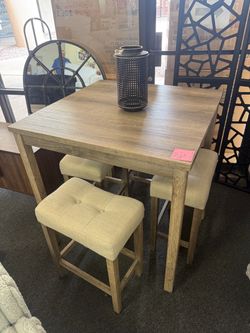 Counter Height Dining Table with 4 Stools