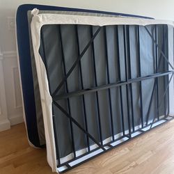 Full Size Mattress And Box Spring Plus A Medal Frame