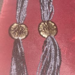 Long Black And Silver Beaded Necklace