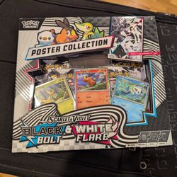 NEW Pokemon Card Unova Poster Collection Box - Black Bolt & White Flare - Sealed