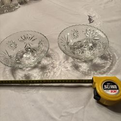 Nice 2 Crystal Pedestal Candy Dishes 
