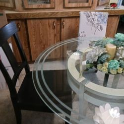 Glass Top Table And Four Chairs