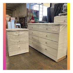 8 drawers dresser and nightstand / Eight drawers dresser and nightstand