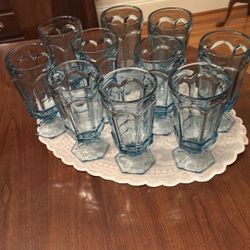 Set Of Ten Vintage Fostoria Goblets