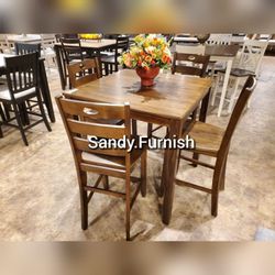Counter height Dining table sets Brown Dark dray