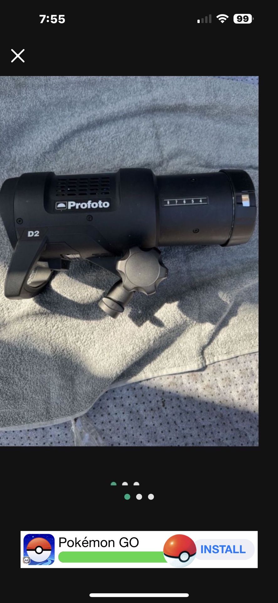Profoto D2 Like New 500 watts mint condition includes lens cap and power cord.
