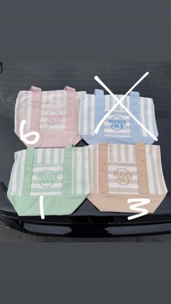 Trader Joe's Striped Mini Tote Bag   New With Tags Limited edition