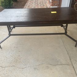 Faux Wood And Metal Coffee Table