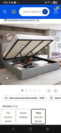 King Size Upholstered Storage Bed Frame