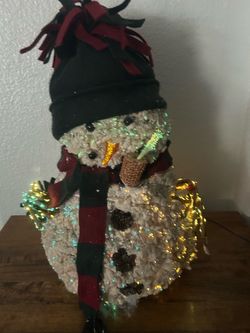 16” Tall Vintage Fiber-Optic Snowman