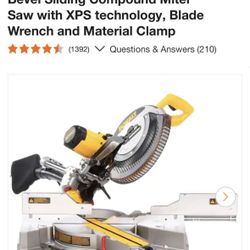 DEWALT 15 Amp Corded 12 in. Double Bevel Sliding Compound Miter Saw with XPS technology, Blade Wrench and Material Clamp