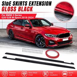 Gloss Black Side Skirt Panel Extension Lip Body for BMW G20 G28 M340i 2019-2024