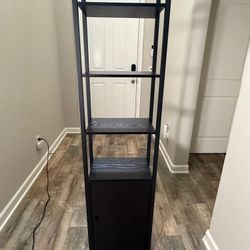 VASAGLE 6-Tier Bookshelf, Tall Bookcase with Cabinet, Steel Frame, Adjustable Shelves, 9.4 x 15.7 x 62.8 Inches, Living Room Bedroom,  Black