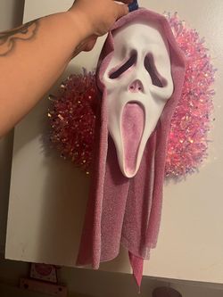 Pink Glitter Ghostface mask