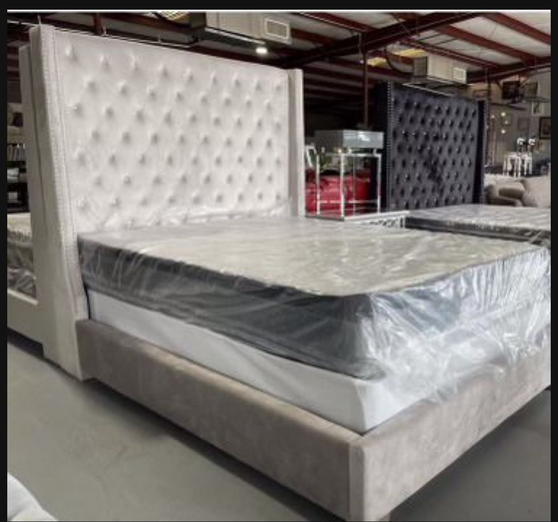 NEW QUEEN AND KING SIZE BED WITH MATTRESS AND BOXSPRING INCLUDING FREE DELIVERY BEDROOM FURNITURE SECTIONAL SOFA AND MORE