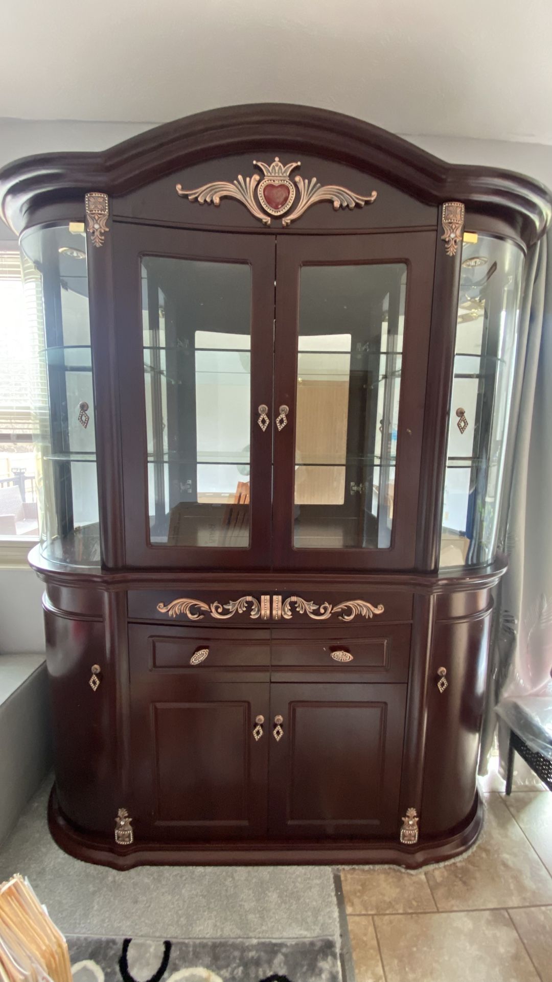 Luxury China Cabinet | Glass Display Hutch | Elegant Storage