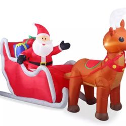santa con reno 10ft