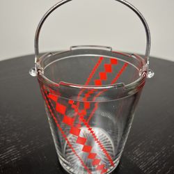 Red Diamond Glass Ice Bucket