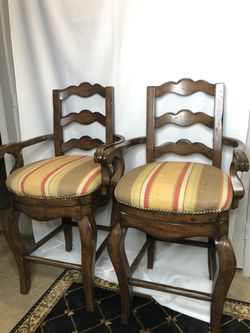 2 French style wooden high chairs (pair)