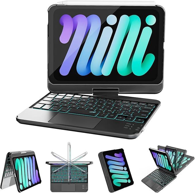 iPad mini 7 (A17 Pro, 2024) & Mini 6 (2021) Case with Keyboard