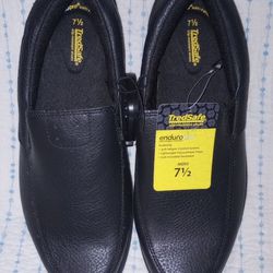 Tred Safe Black Slip On Shoes Slip Resistant Nonskid Sz 7.5