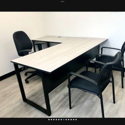 CB - Executive Modern L Shape Office Desk, Computer Desk, Office Desk, Small Desk, Wood Desk, Custom Desk, Metal Desk, Office Furniture,