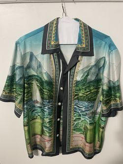 Casablanca Men Silk Shirt Size Large