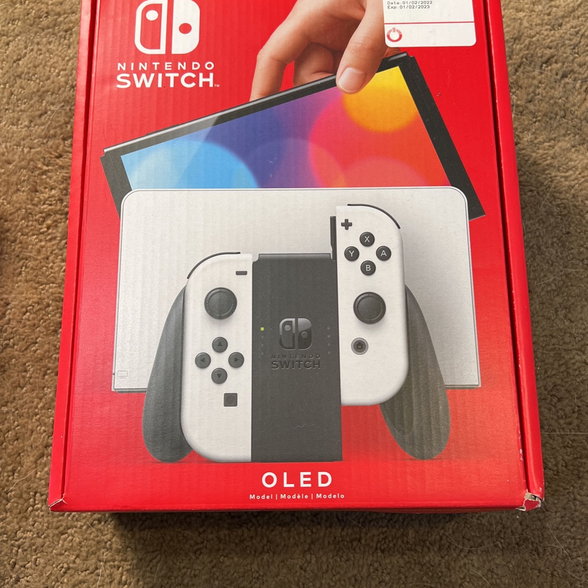 Nintendo Switch White OLED Original Dock And Accessories With Box
