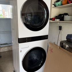 Washer and and gas dryer stacked