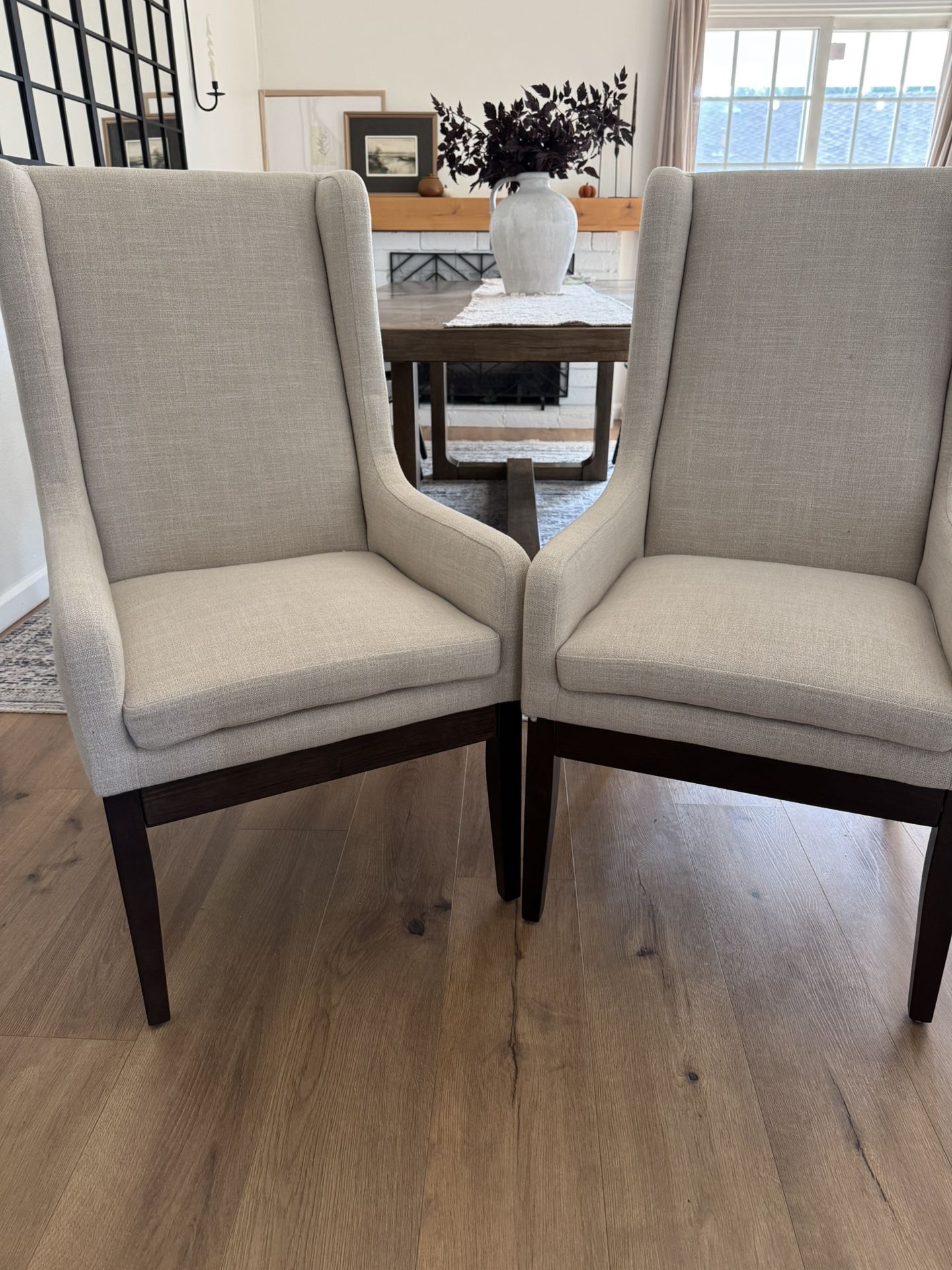 Dexter Wingback Upholstered Dining Armchair