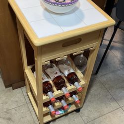 Rolling Wine Cabinet Wine Rack