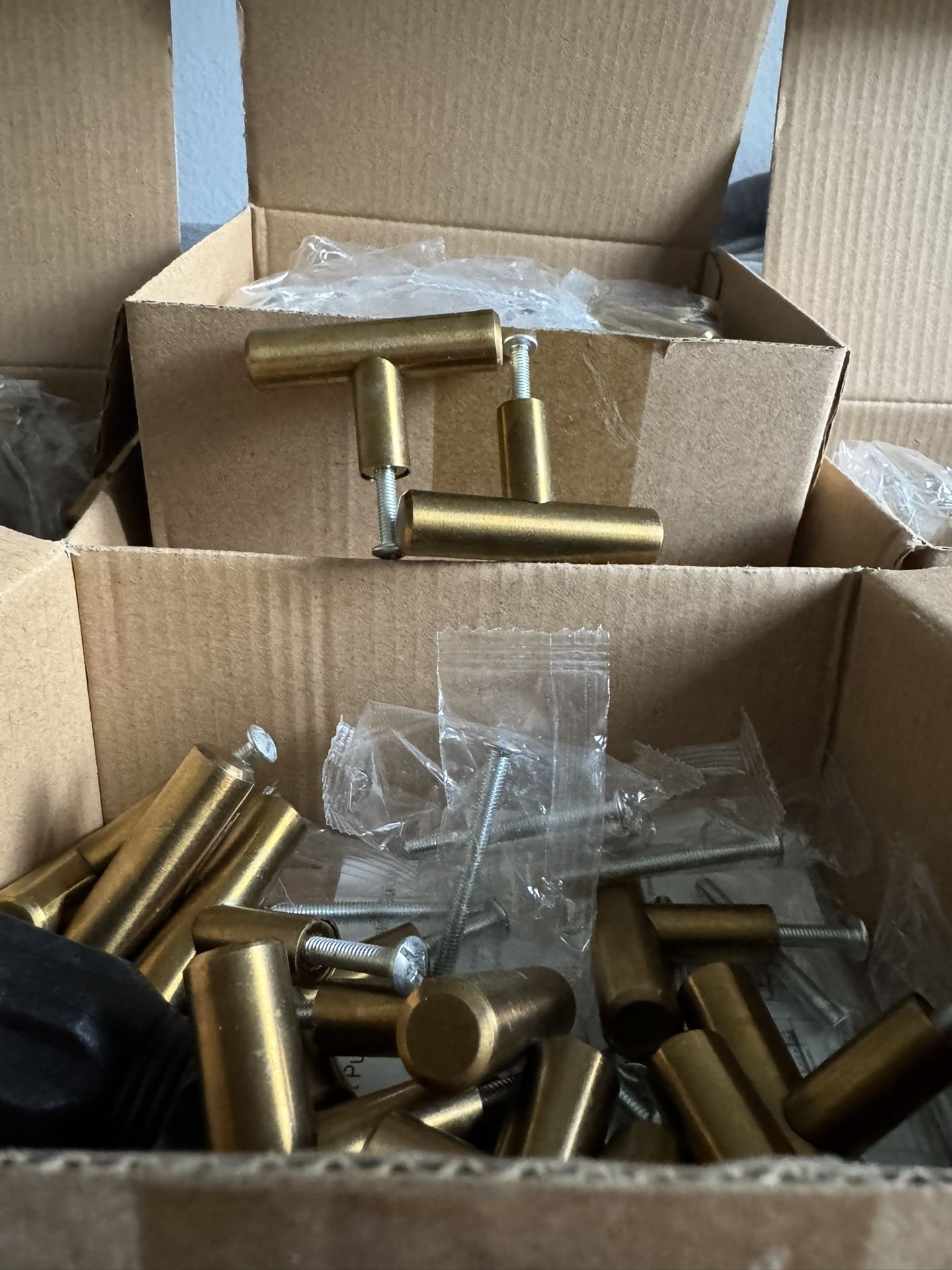 Goldenwarm 15Pack Gold Cabinet Knobs and Pulls Brushed Gold Dresser Drawer Knobs