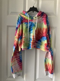 Girls Tie-Dye Cropped Hoodie