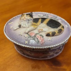 Cute Cat Trinket Box - Ceramic