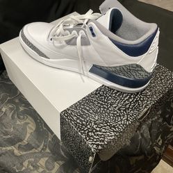 Nike Air Jordan 3 Retro White, Midnight Navy Size 14. Worn Once