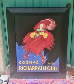 Large Framed Cognac Ad Artist: Jean D'Ylen 39X31