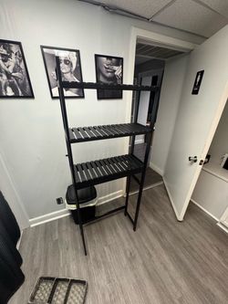 Black  3-Tier Slatted ober the toilet Shelf Unit