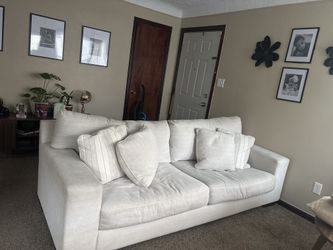 Cream Sofa and ottoman