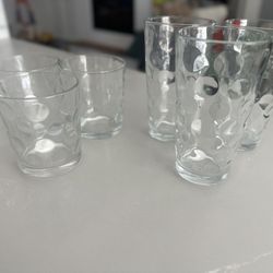 Glass Vases  6 Pc 