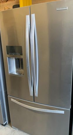 Kitchen Aid French Door Silver Refrigerator Fridge
