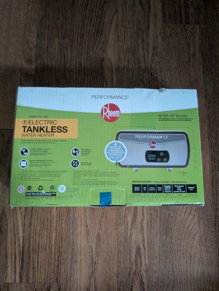 *NEW* Rheem Performance 5.5 kW 1.6 GPM 240-Volt Point of Use Tankless Electric Water Heater