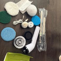 Electric Spin Scrubber, with Adjustable Extension Handle, Cordless 