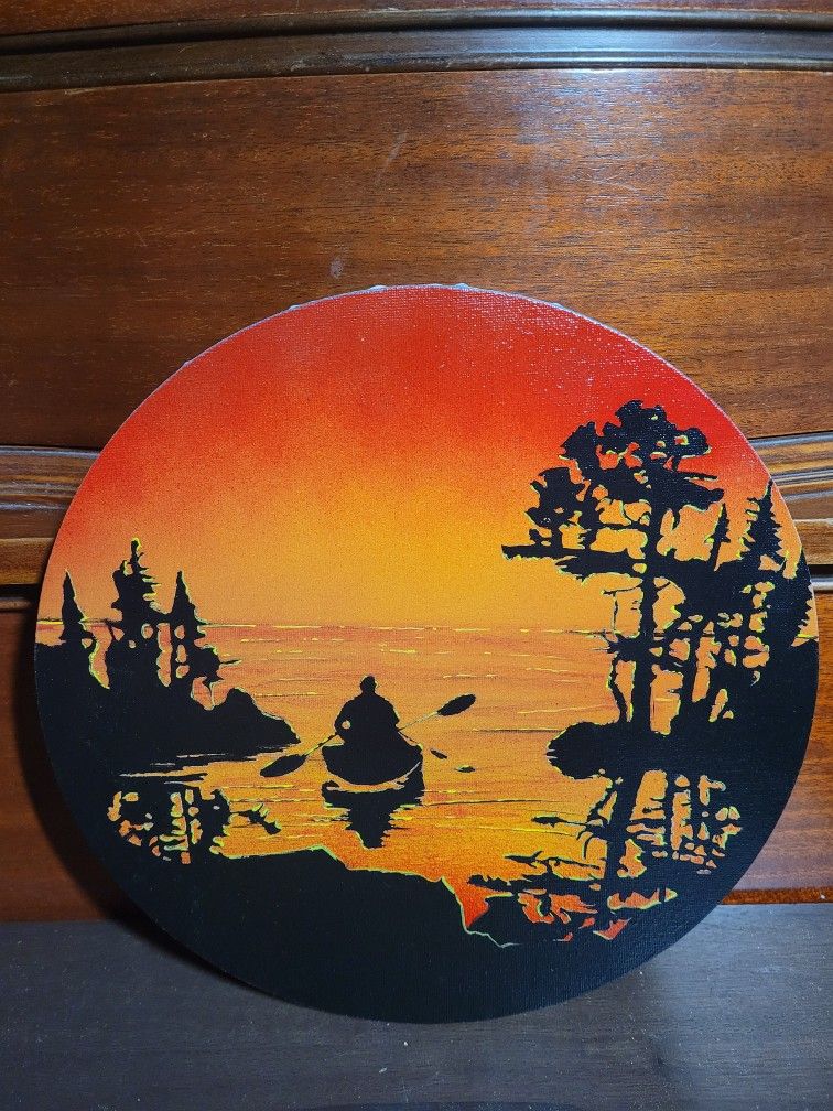 Canvas Art Kayaking Sunset 