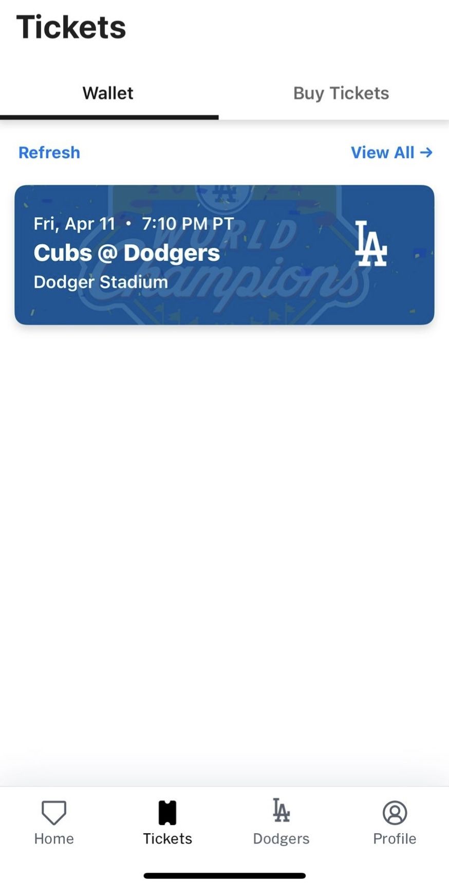 Cubs @ LA dodgers Tickets