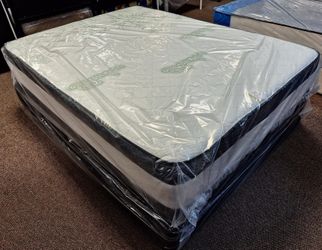 Queen Size 16" Thick Double Euro Pillow Top Mattress in Plastic Ultimate Relaxation Special Offer 