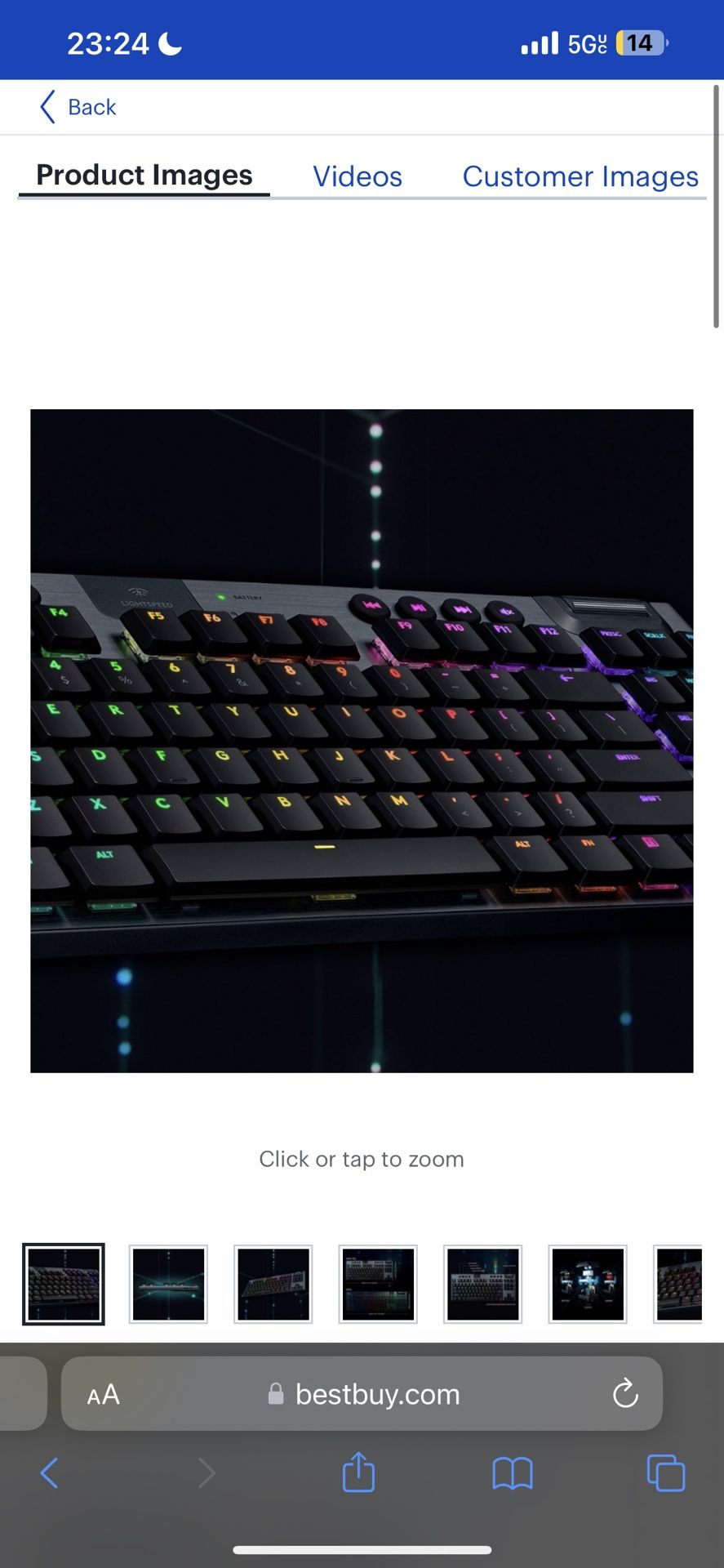 Logitech G915 TKL Lightspeed Wireless RGB Mechanical Gaming Keyboard Black