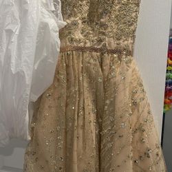 Brand New Champagne Gold Dama Dress