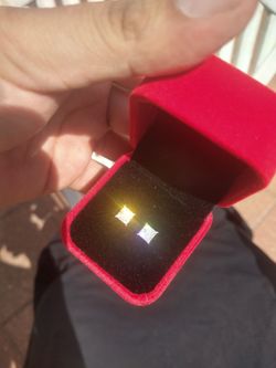 Silver Princess Cut Moissanite Earrings 1.0CT