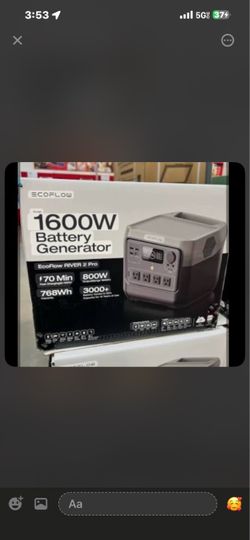 Ecoflow 1600W Battery Generator Ecoflow River 2 Pro 768Wh Model EFR620